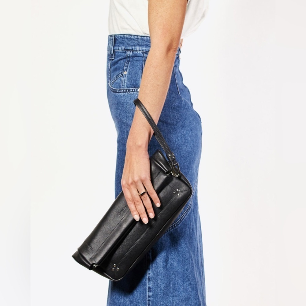 Jerome Dreyfuss Clic Clac XL Bag Black Pebbled Leather NWT
